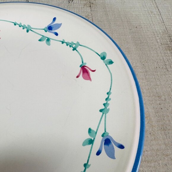 Savoir Vivre PORTOFINO BLUE JF 036 Pink Blue Flowers Ceramic Salad Plates Set 4 - Picture 14 of 16